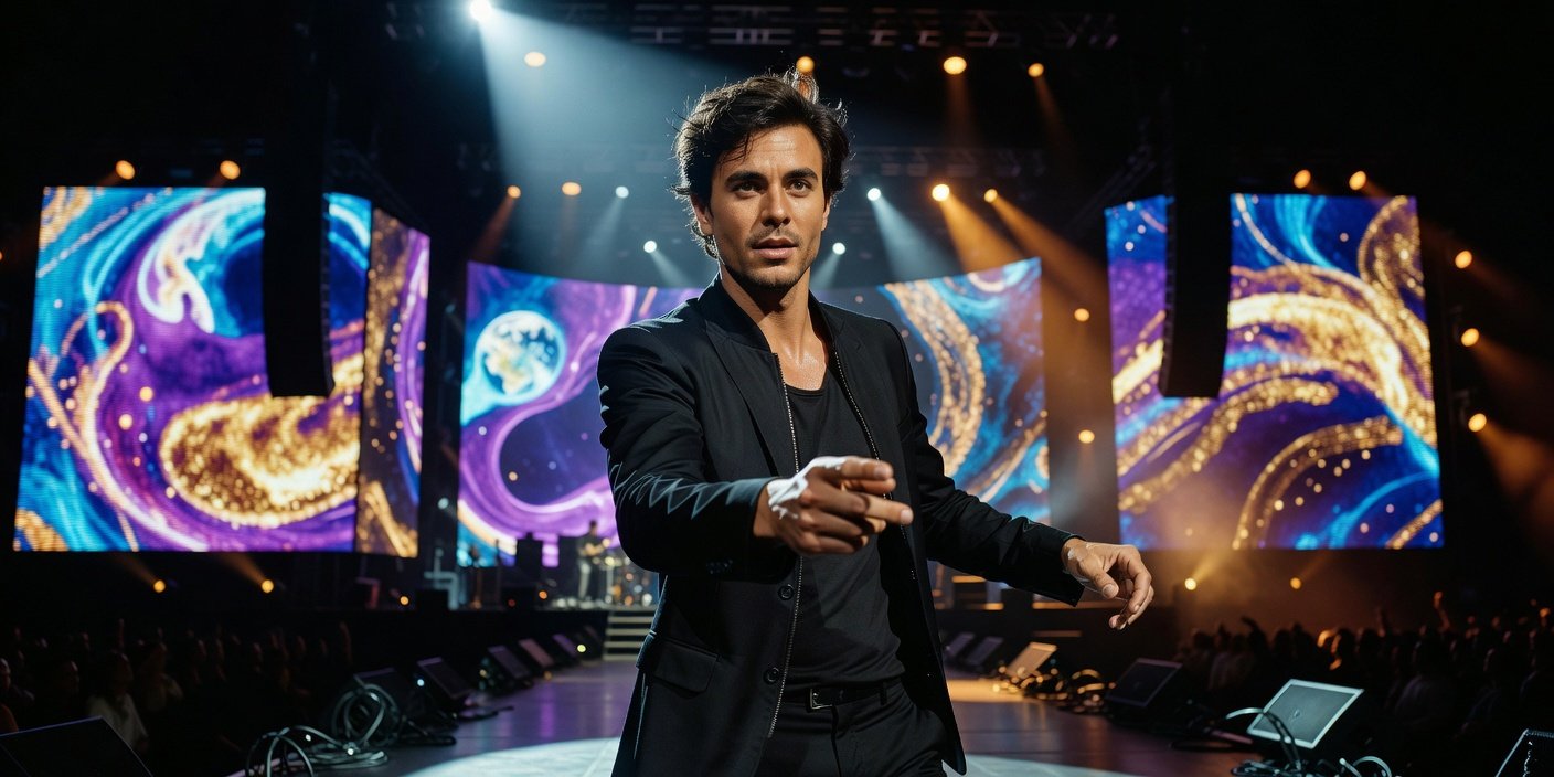 Professional editorial portrait of Enrique Iglesias, the 'King of Latin Pop', showcasing his enduring global music career.